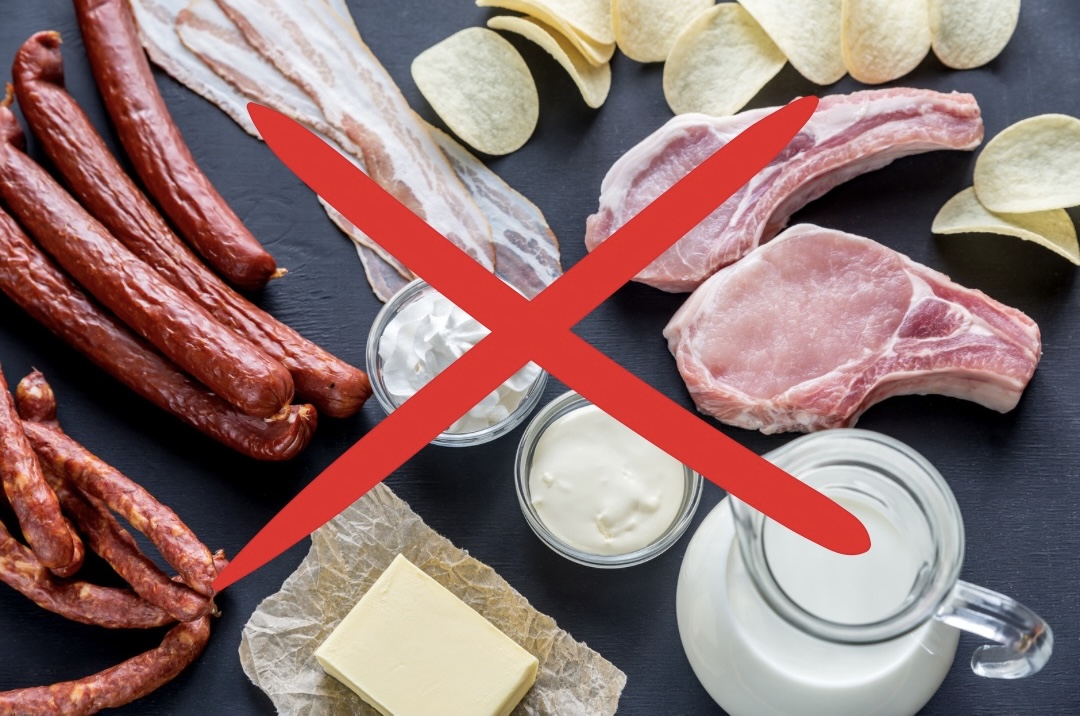 Vermeiden von Lebensmitteln mit gesättigten Fetten